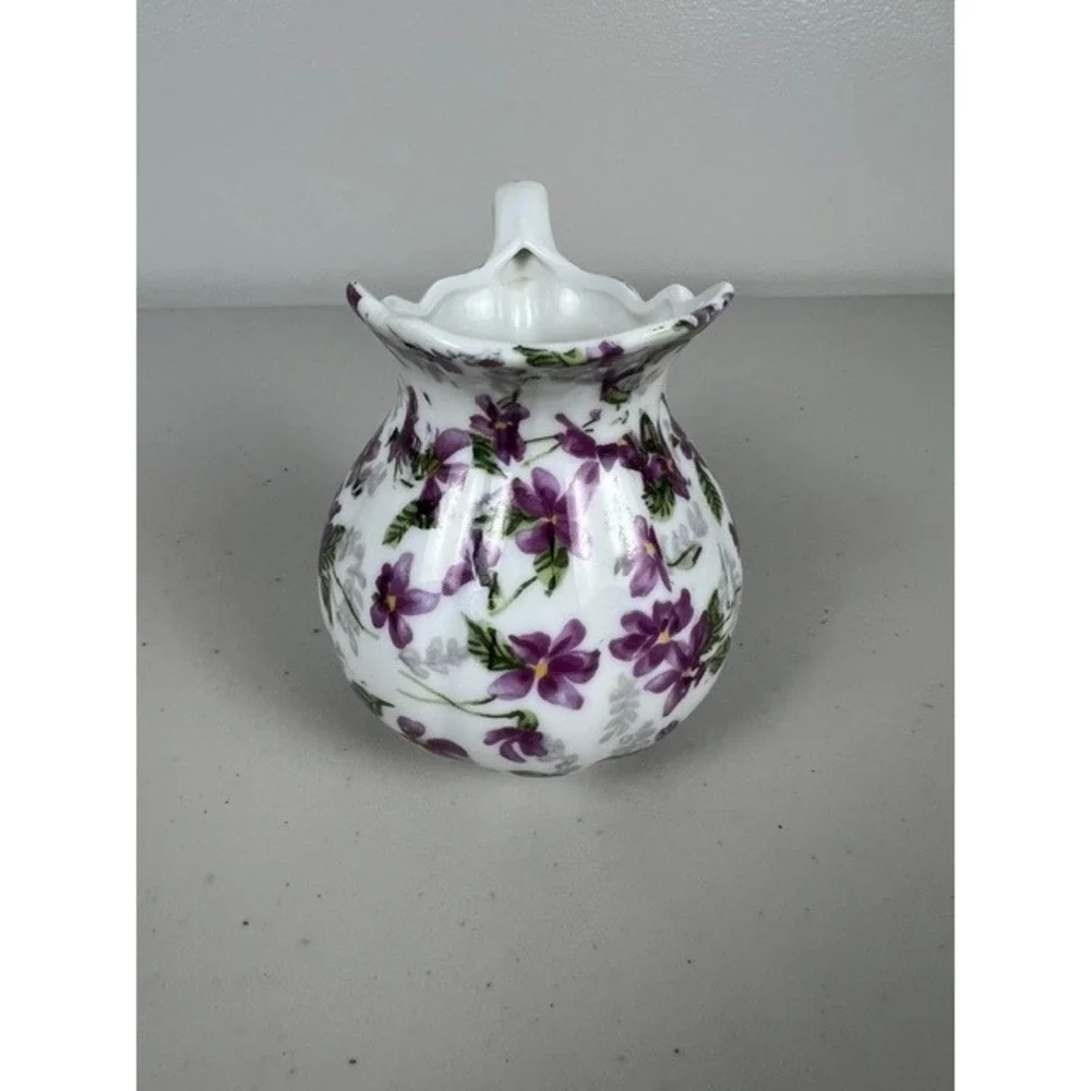 Vintage Inarco Japan Purple Violet Floral Mini Pitcher Creamer E-4982